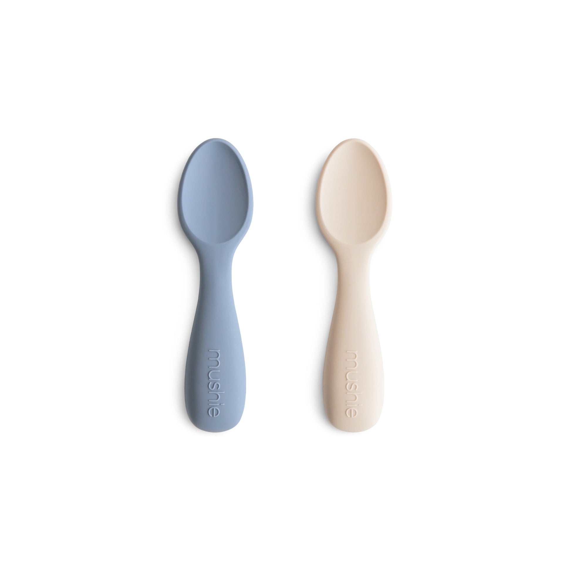 Silicone Toddler Starter Spoons 2-Pack silicone tableware Mushie Tradewinds/Shifting Sand 