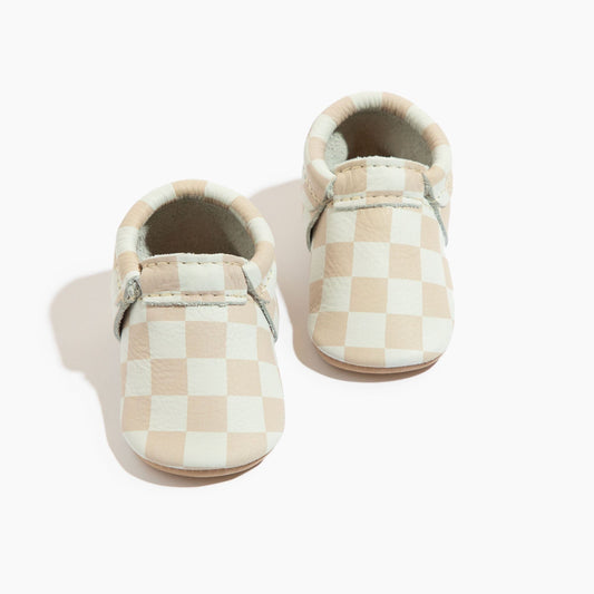 Trendy Tan Check City Baby Shoe City Mocc Soft Sole 