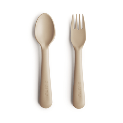 Dinnerware Fork and Spoon Set Dinnerware Mushie Vanilla 