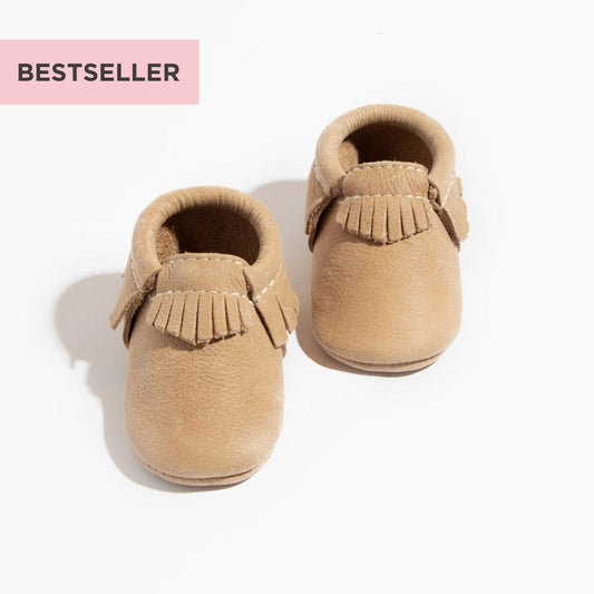 Weathered Brown Moccasin Baby Shoe