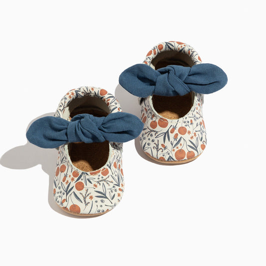 Wild Cherries Knotted Bow Baby Shoe Knotted Bow Mocc Soft Sole 