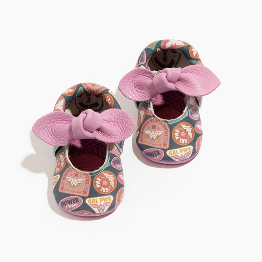 Wonder Woman™ Girl Power Knotted Bow Baby Shoe Knotted Bow Mocc Soft Sole 