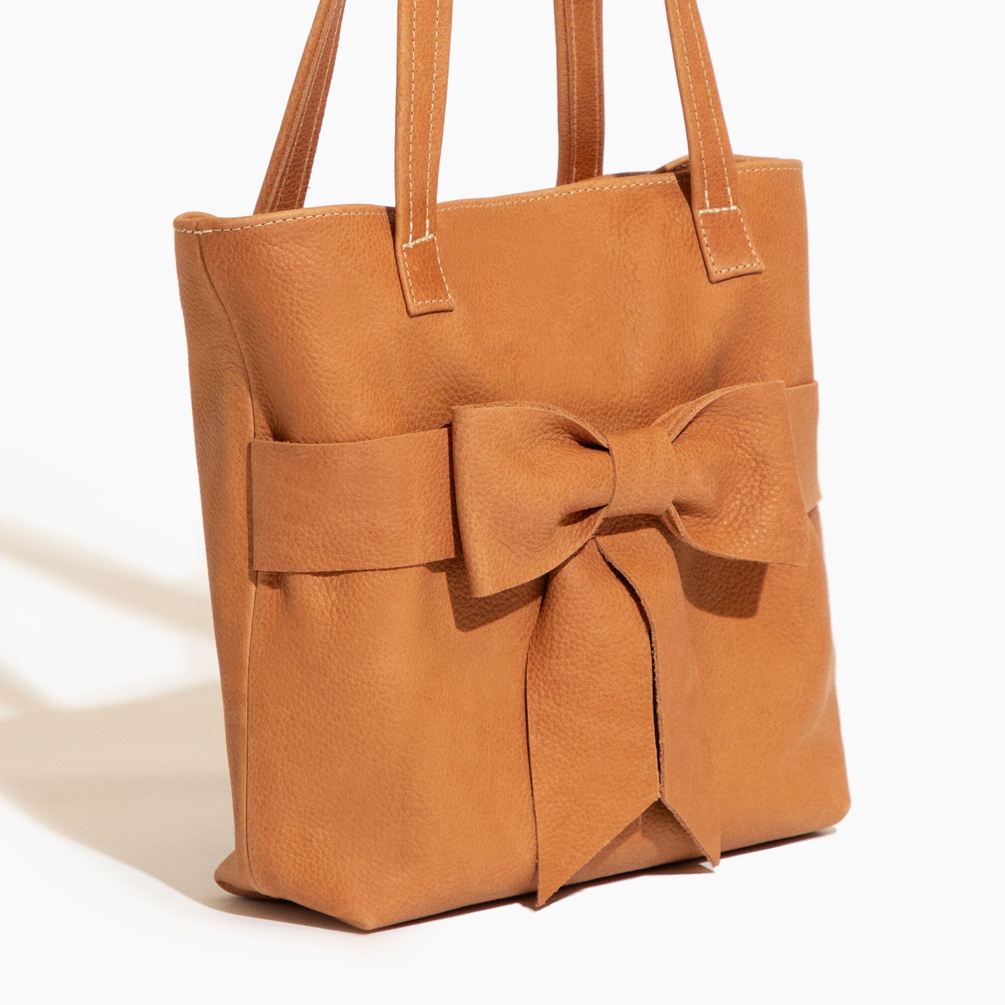 Bow detail clearance leather shopper bag