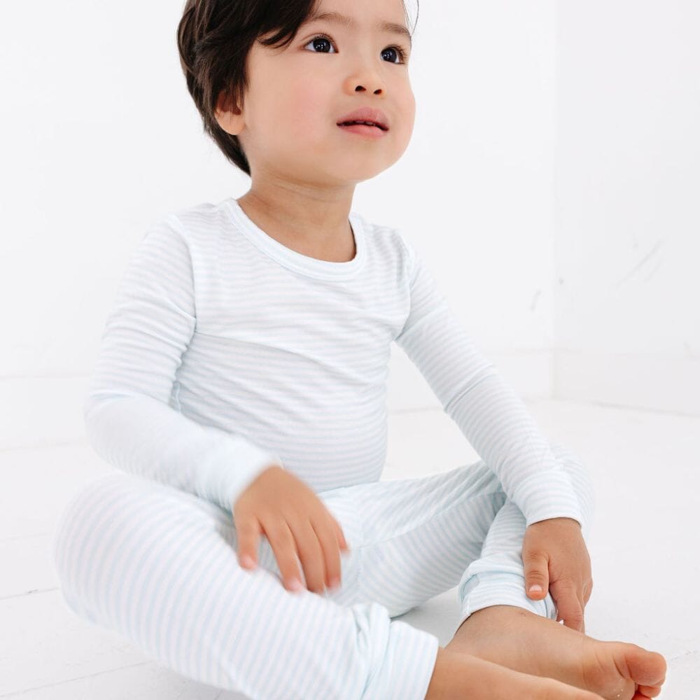 Cloud Stripe Bamboo Toddler Pajama Set Motette 