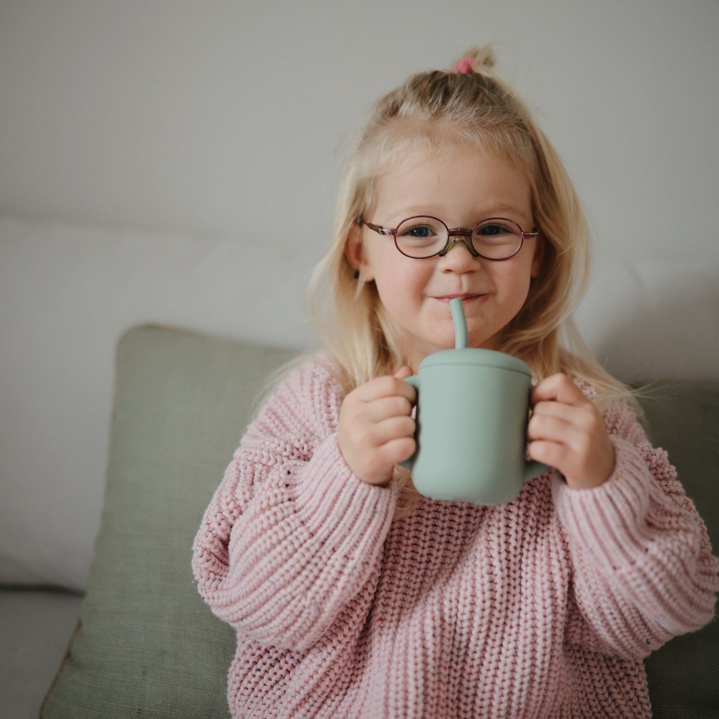 Silicone Training Cup + Straw Sippy Cups Mushie 