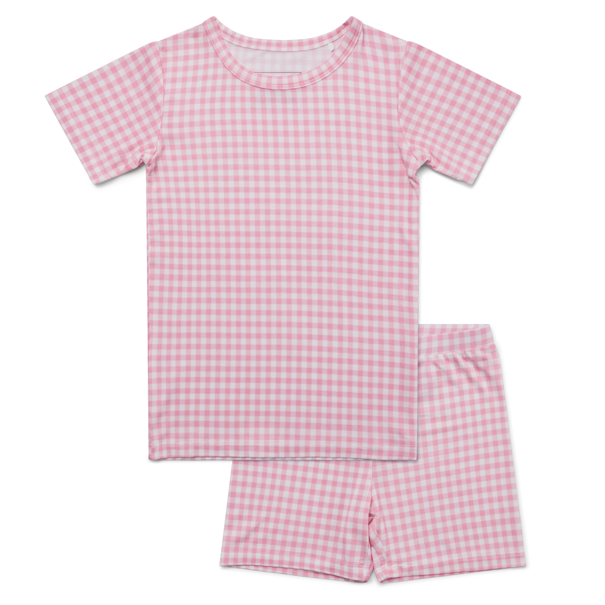 Sugar Gingham Short Sleeve & Shorts Bamboo Toddler Pajama Set Motette 