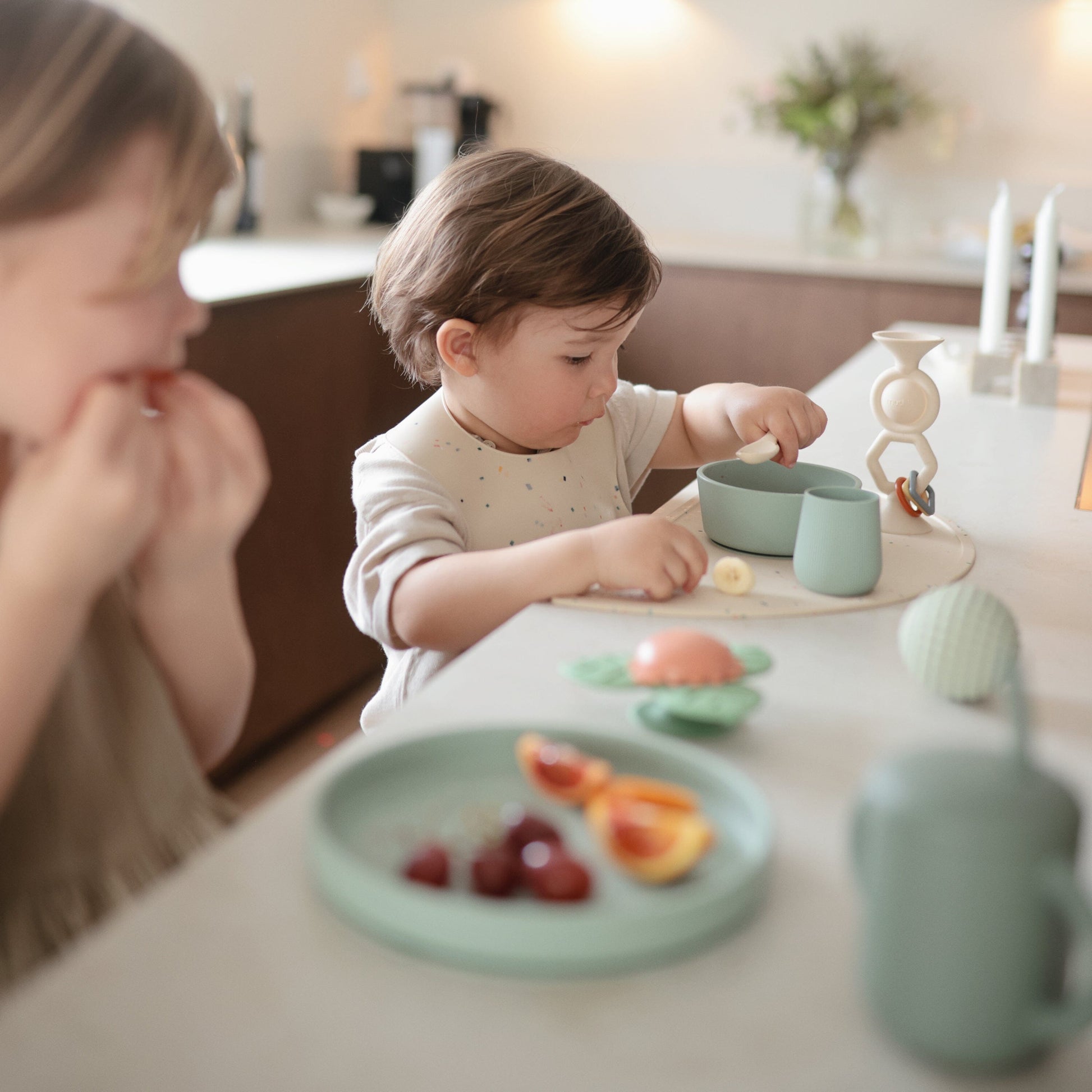 Silicone Toddler Starter Spoons 2-Pack silicone tableware Mushie 