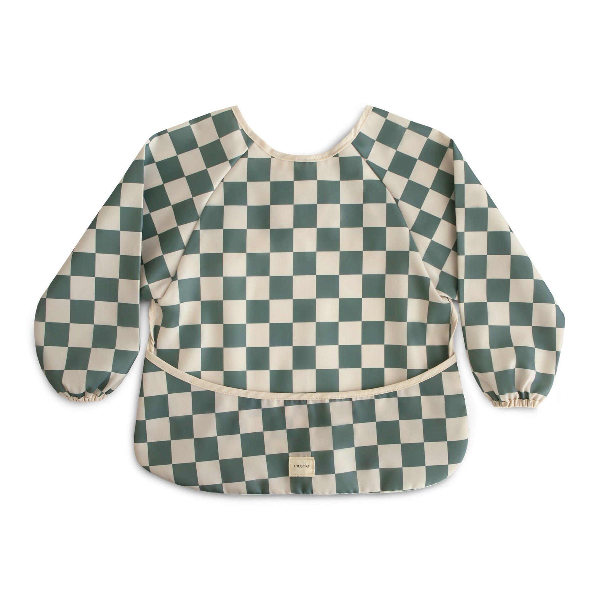 Long Sleeve Bib Long Sleeve Bib Mushie Olive Check 