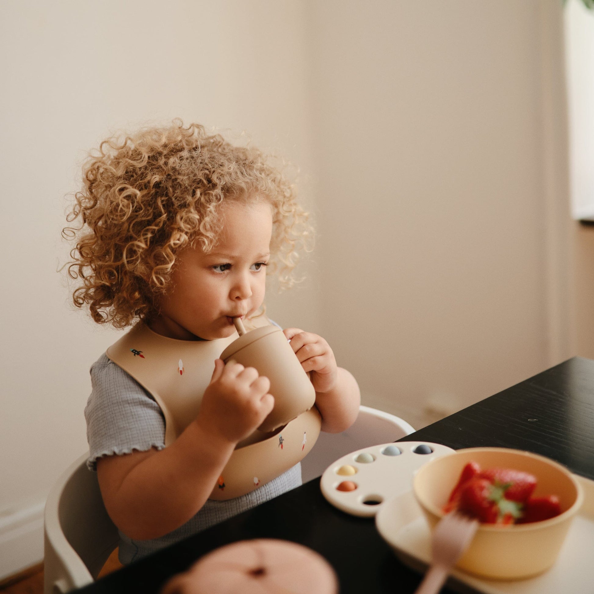 Silicone Training Cup + Straw Sippy Cups Mushie 