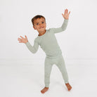 Evergreen Stripe Bamboo Kids Pajama Set Motette 