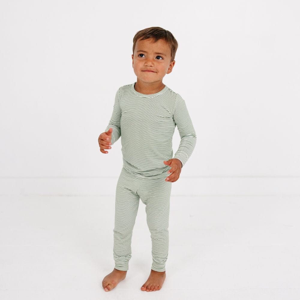 Evergreen Stripe Bamboo Kids Pajama Set Motette 