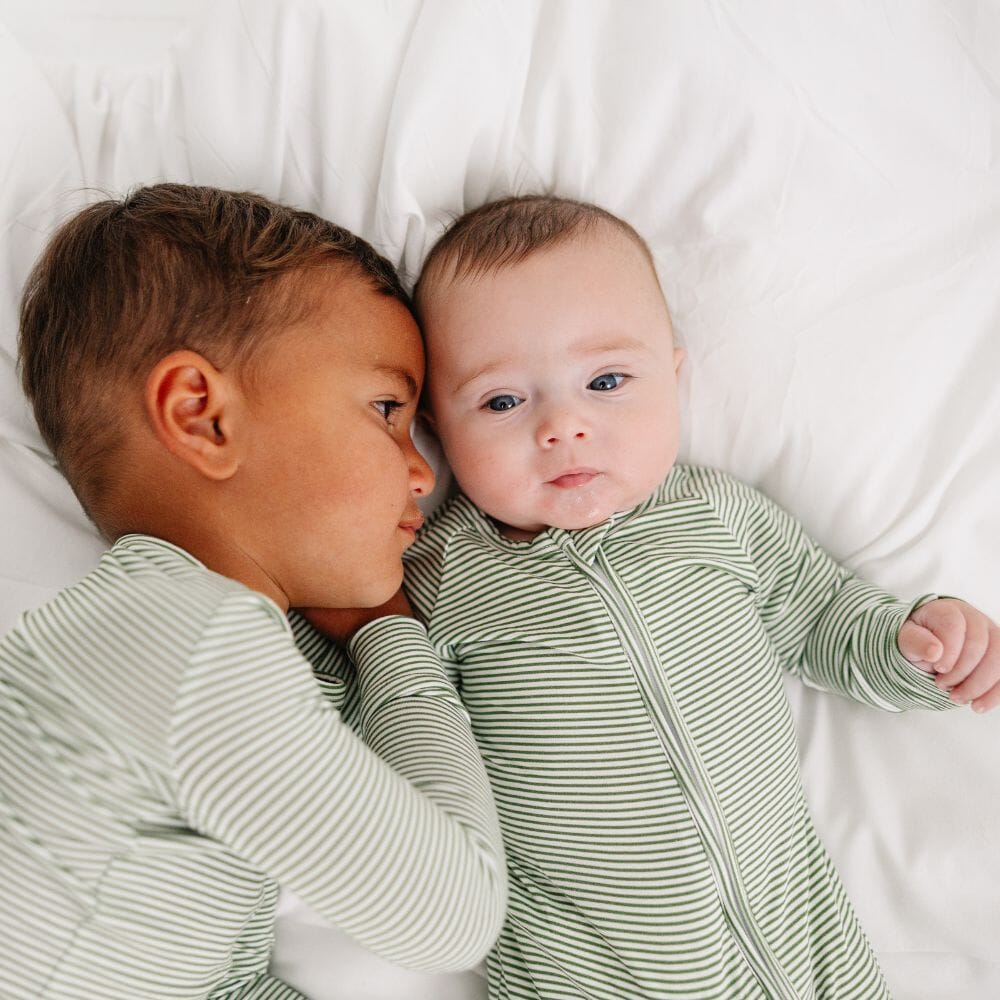 Evergreen Stripe Bamboo Kids Pajama Set Motette 