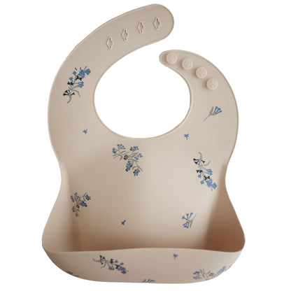 Silicone Baby Bib Silicone Bib Mushie Lilac Flowers 