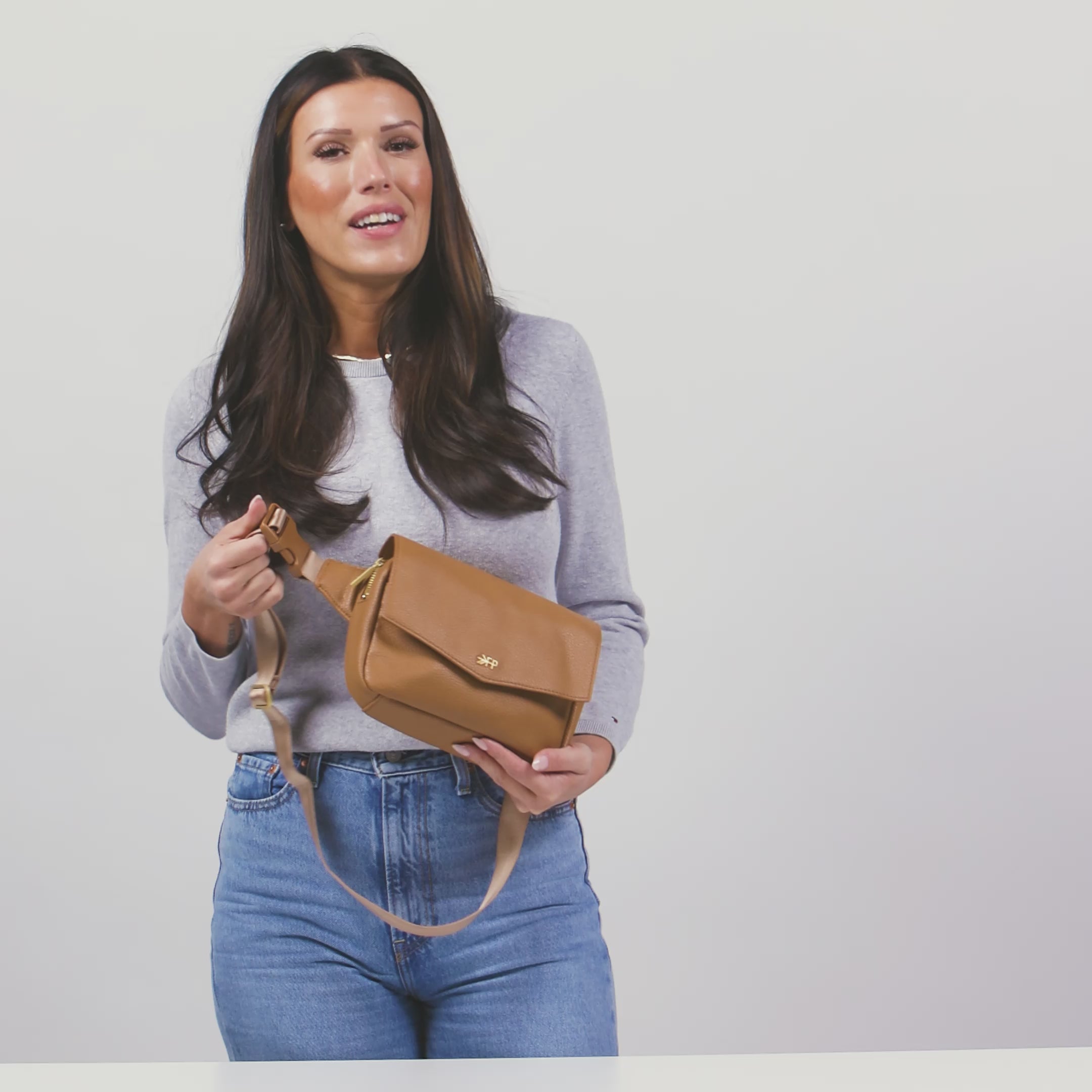 Cognac Classic Park Crossbody Bag | Vegan Leather Fanny Pack