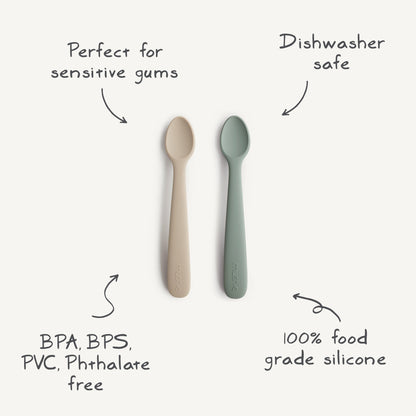 Silicone Feeding Spoons 2-Pack silicone tableware Mushie 