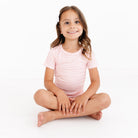 Sugar Gingham Short Sleeve & Shorts Bamboo Toddler Pajama Set Motette 