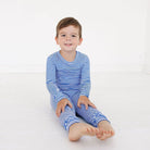 Cobalt Stripe Bamboo Toddler Pajama Set Motette 