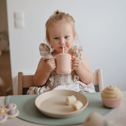 Silicone Training Cup + Straw Sippy Cups Mushie 