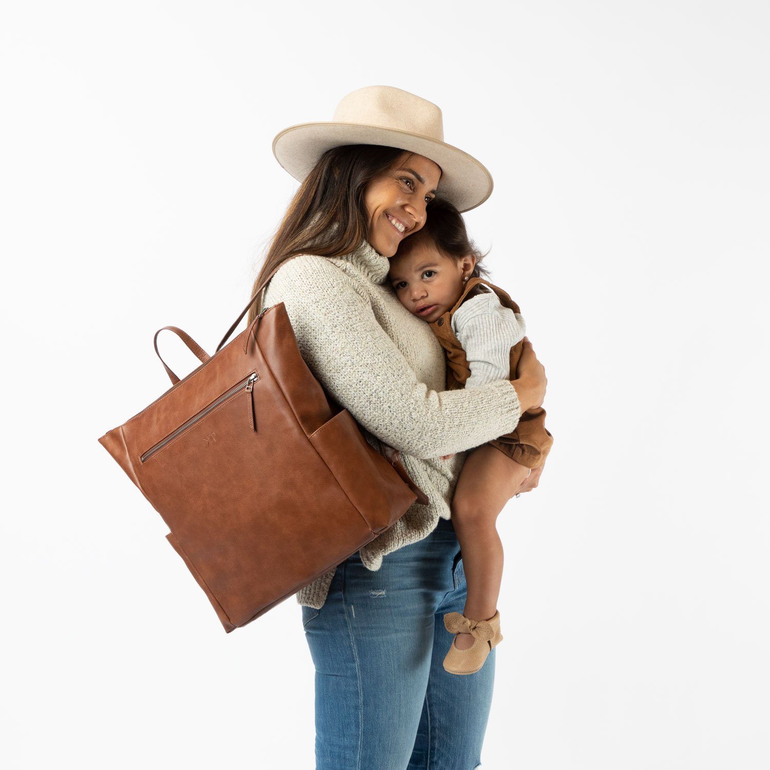 Amber Minimal Diaper Bag  Stylish Brown Diaper Bag Backpack – Freshly  Picked