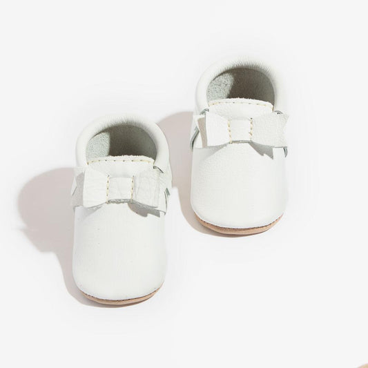 Bright White Bow Mocc Bow Moccasins Soft Soles 