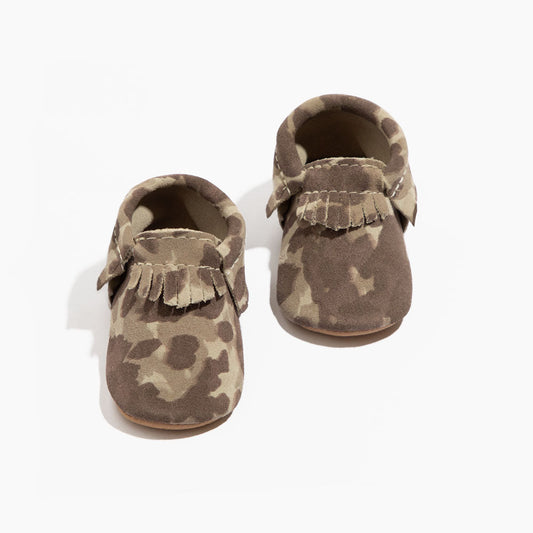 Brown Suede Camo Mocc Moccasin Soft Sole 