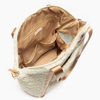 Butterscotch Teddy Tote Backpack | Sherpa Backpack – Freshly Picked