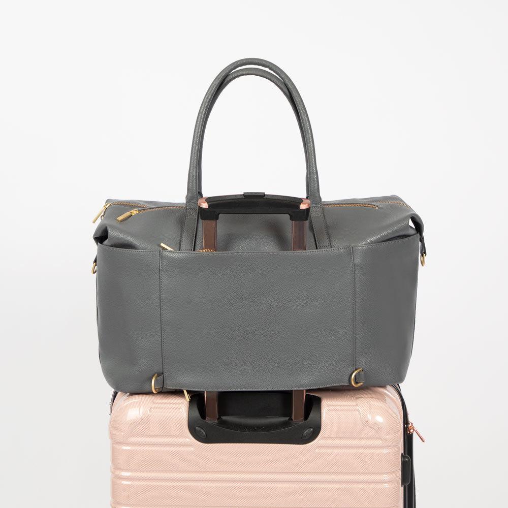 Weekender bag with store suitcase sleeve