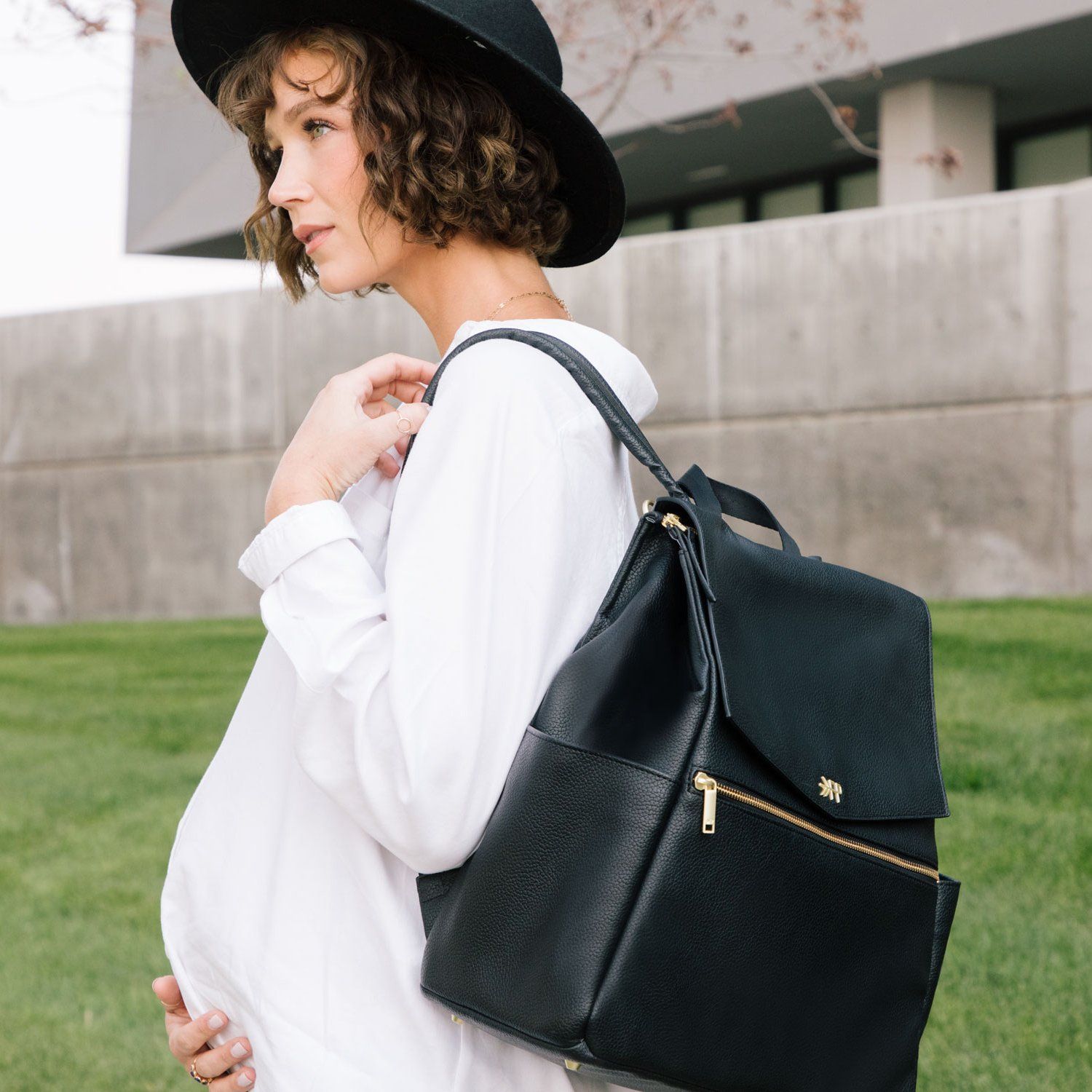 freshly picked leather diaper bag
