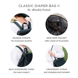 Stone Classic Diaper Bag II | High-End Vegan Leather Diaper Bag ...