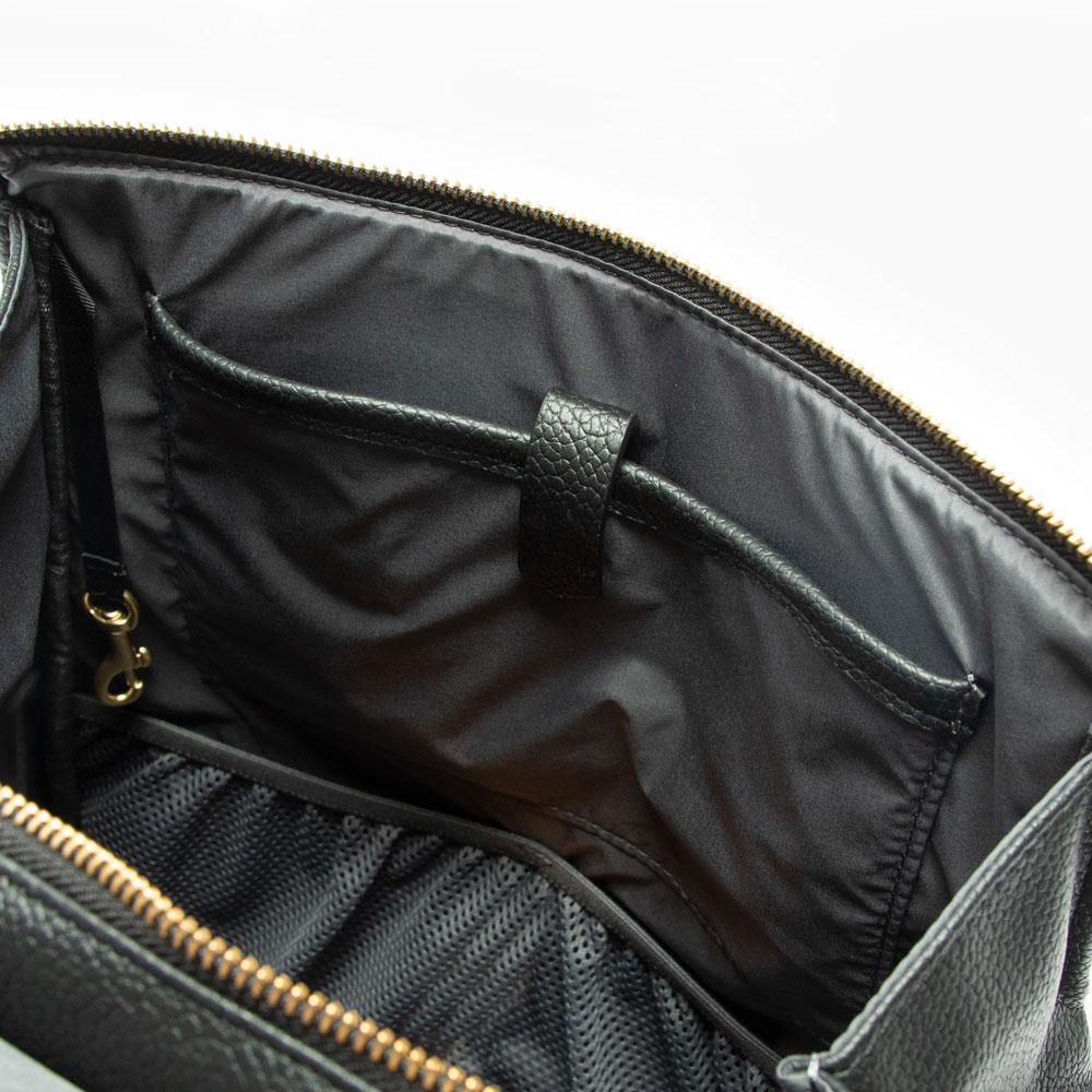 Ebony Classic Diaper Bag II Black Vegan Leather Diaper Bag