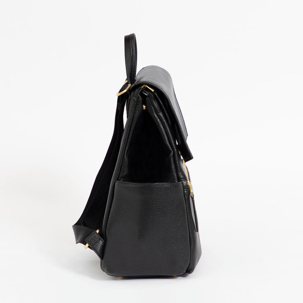 Freshly Picked Convertible Mini Classic Diaper Bag Backpack, Ebony Black