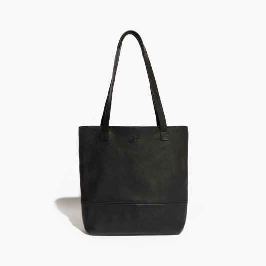 Ebony Leather Tote Leather Tote In House Bag 
