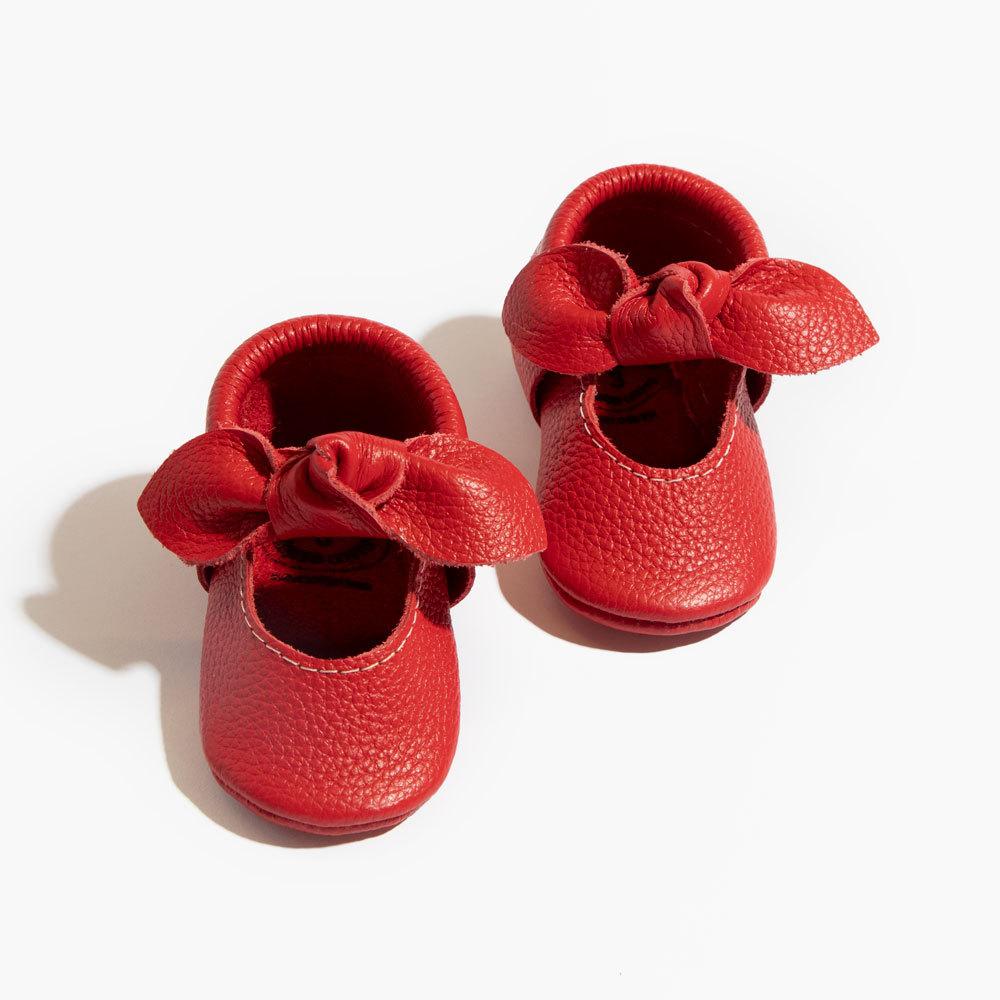 Fire Engine Knotted Bow Mocc knotted bow mocc Soft Soles 