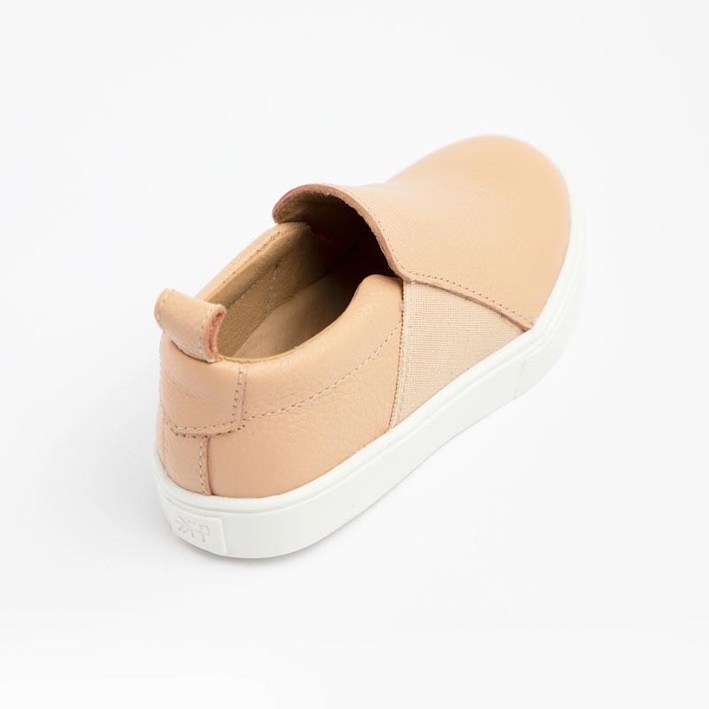 Womens tan leather slip on clearance sneakers