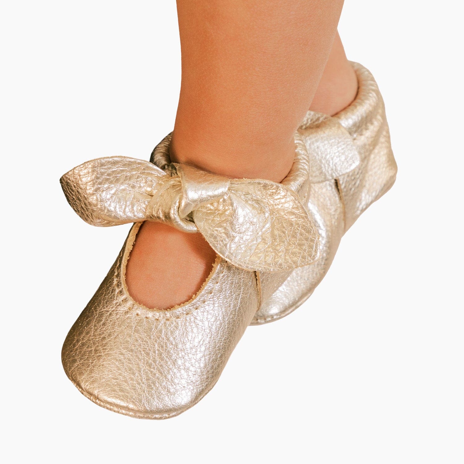 Newborn Platinum Knotted Bow Mocc Knotted Bow Mocc Newborn 