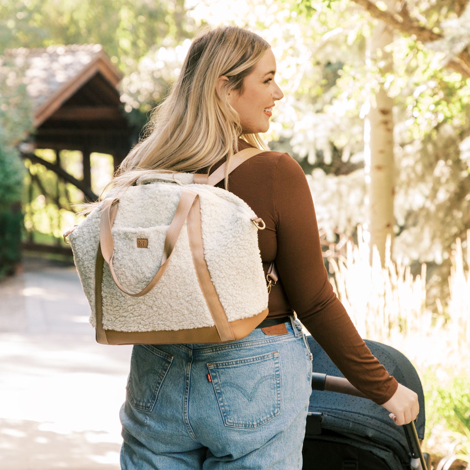 Butterscotch Teddy Tote Backpack | Sherpa Backpack – Freshly Picked