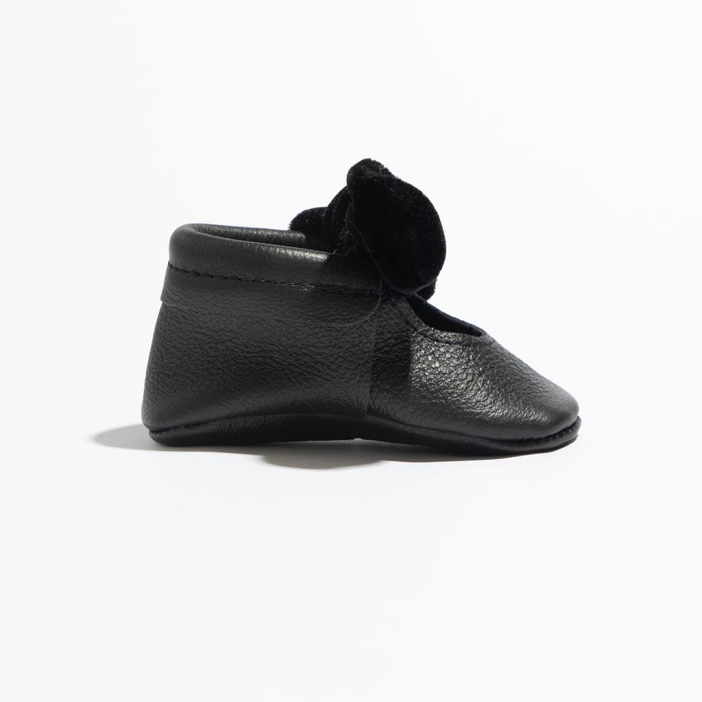 Black Velvet Knotted Bow Mocc knotted bow mocc Soft Sole 