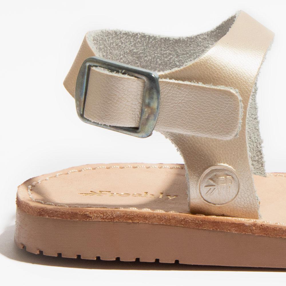 Platinum Gold Carmel Kids Sandal | Criss Cross Buckle Sandals – Freshly  Picked