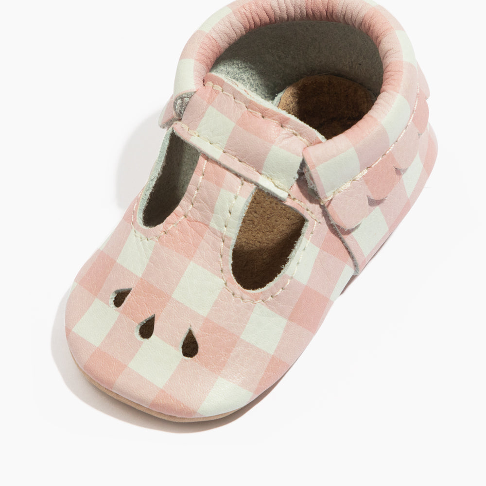 Melon Gingham Mary Jane Mary Jane Soft Sole 