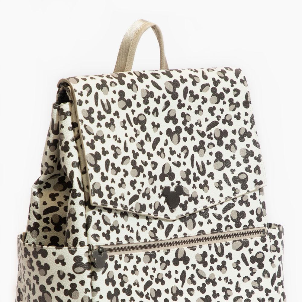 Leopard Print Black Leather Mini Backpack - Leopard Print Leather