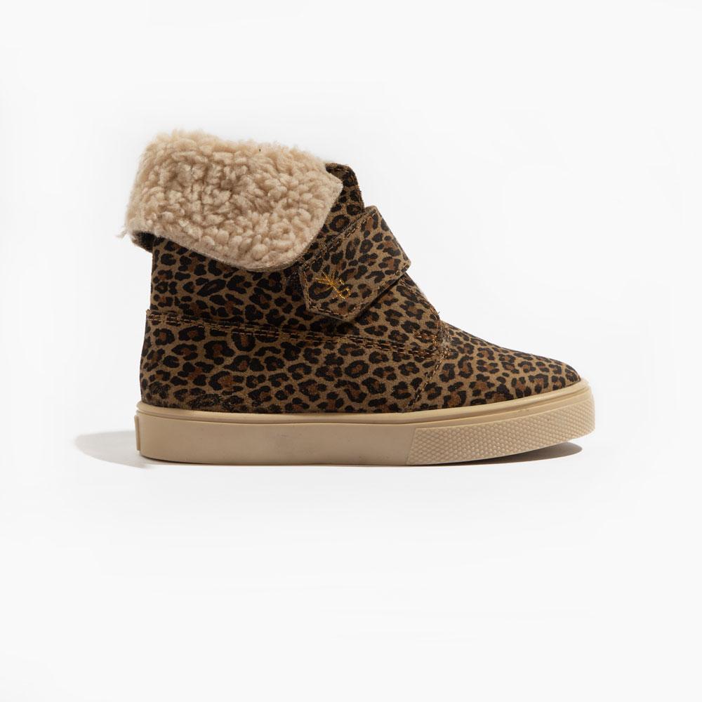 Micro Leopard Sherpa Boot Kids - Sherpa boot Kids Sneaker 