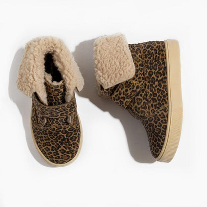 Micro Leopard Sherpa Boot Kids - Sherpa boot Kids Sneaker 