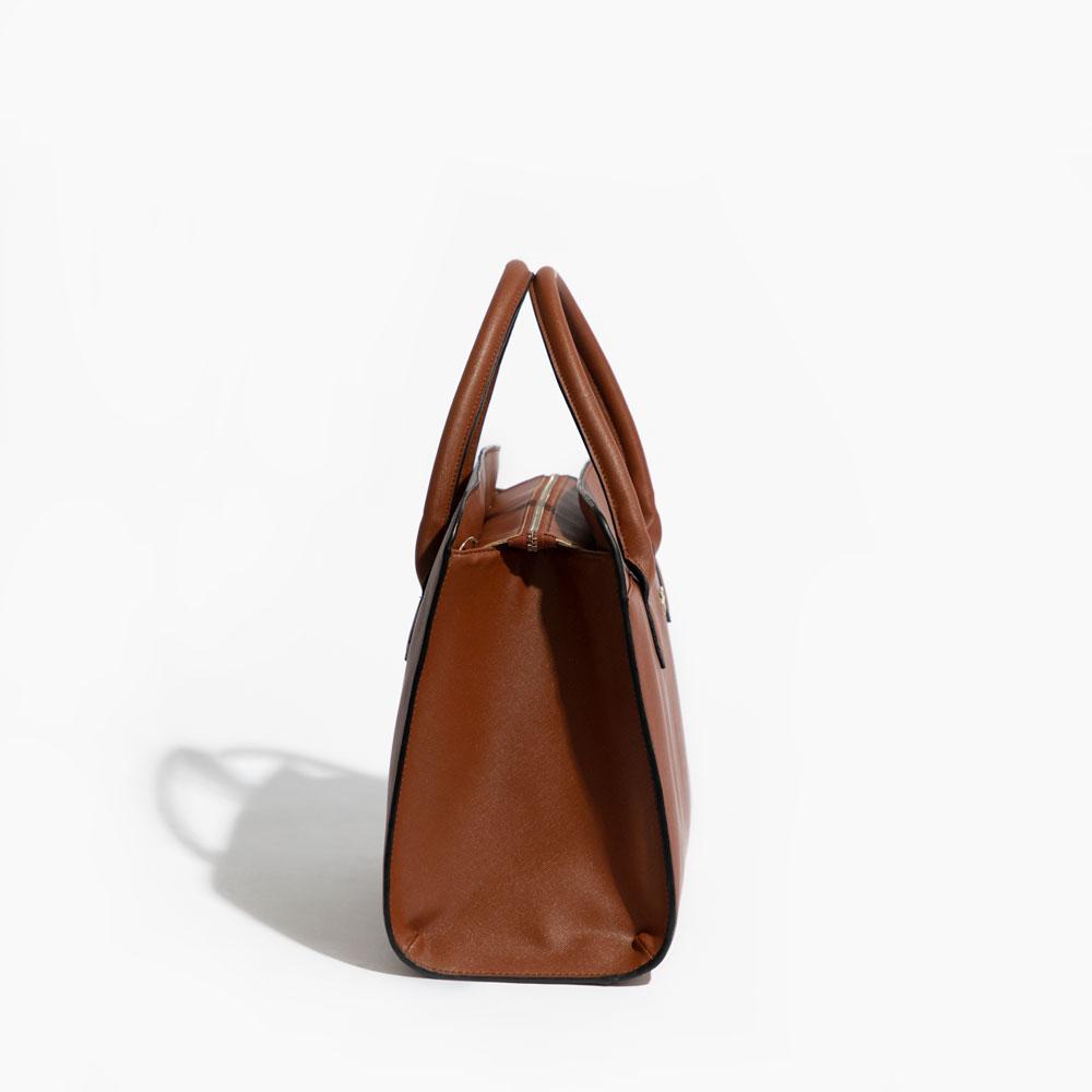 saffiano leather satchel