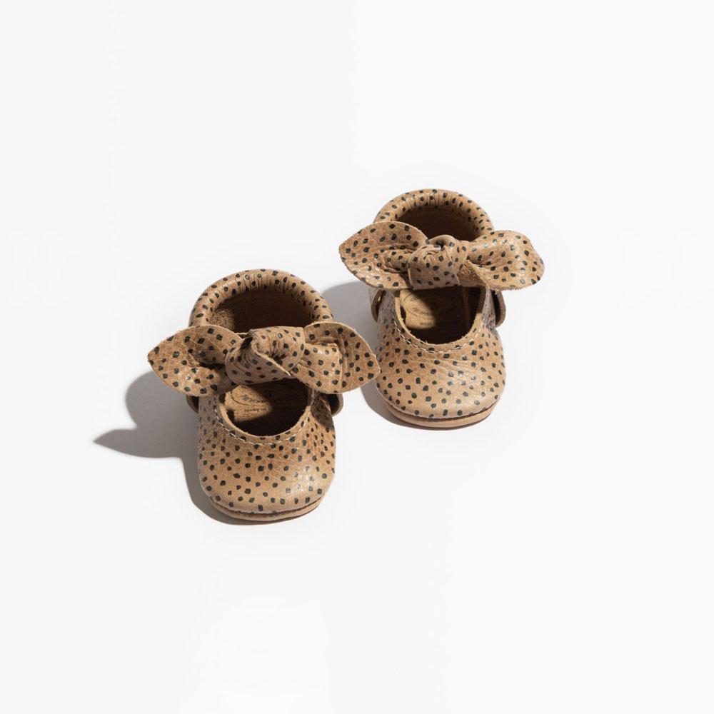Newborn Almond Speckles Knotted Bow Mocc Knotted Bow Mocc Newborn 