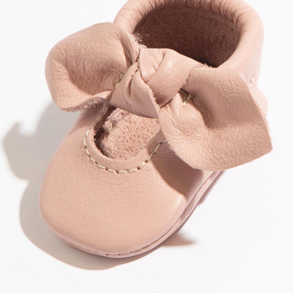 Newborn Blush Knotted Bow Mocc newborn knotted bow mocc Newborn 