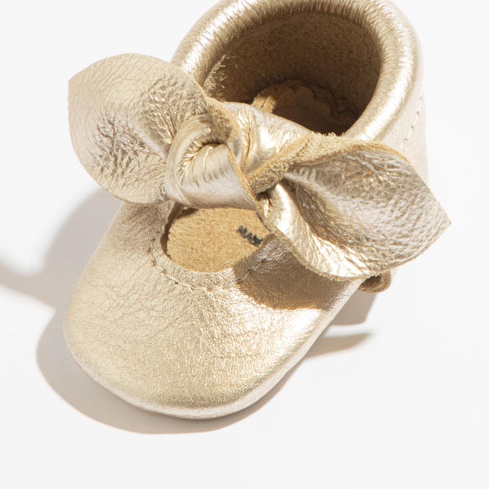 Newborn Platinum Knotted Bow Mocc newborn knotted bow mocc Newborn 