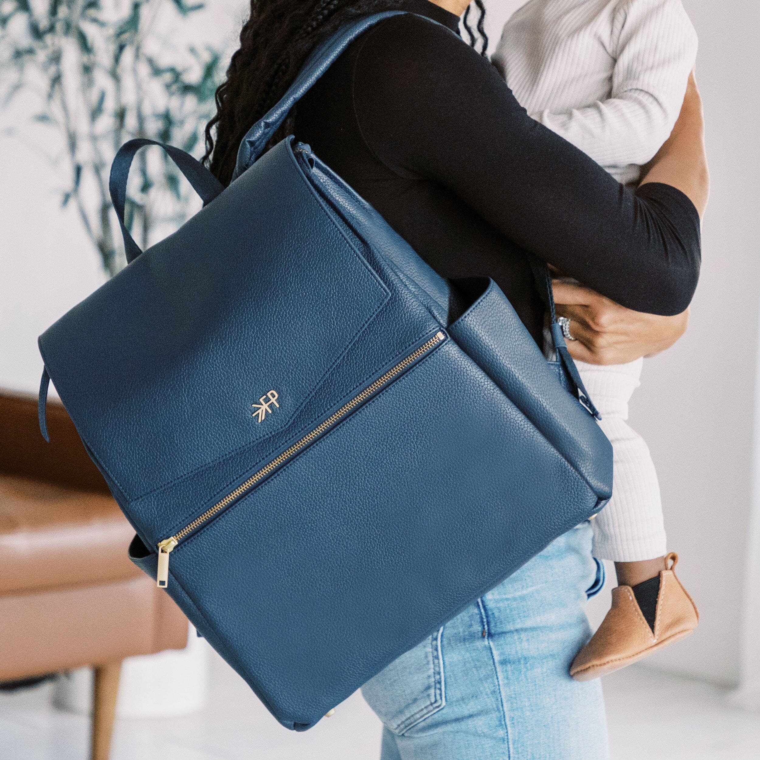 Vegan Leather Crossbody Navy Classic Bag Freshly Picked