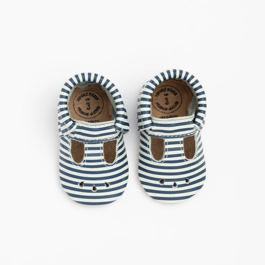 Navy and White Stripes Mary Jane Mary Janes Soft Soles 
