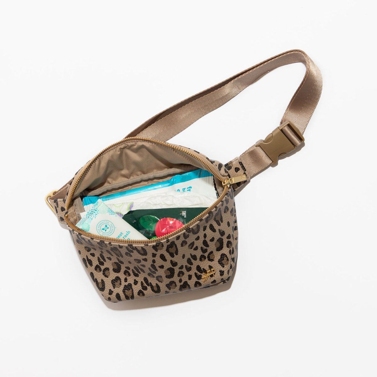 Mini Leopard Pattern Belt Bag, Trendy Faux Leather Fanny Pack, Women's Flap  Coin Purse