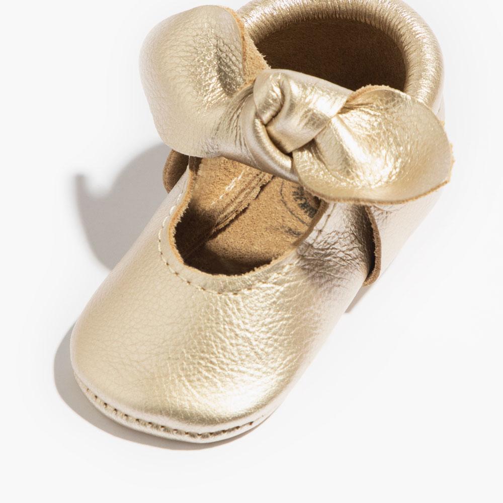 Platinum Knotted Bow Mocc knotted bow mocc Soft Sole 